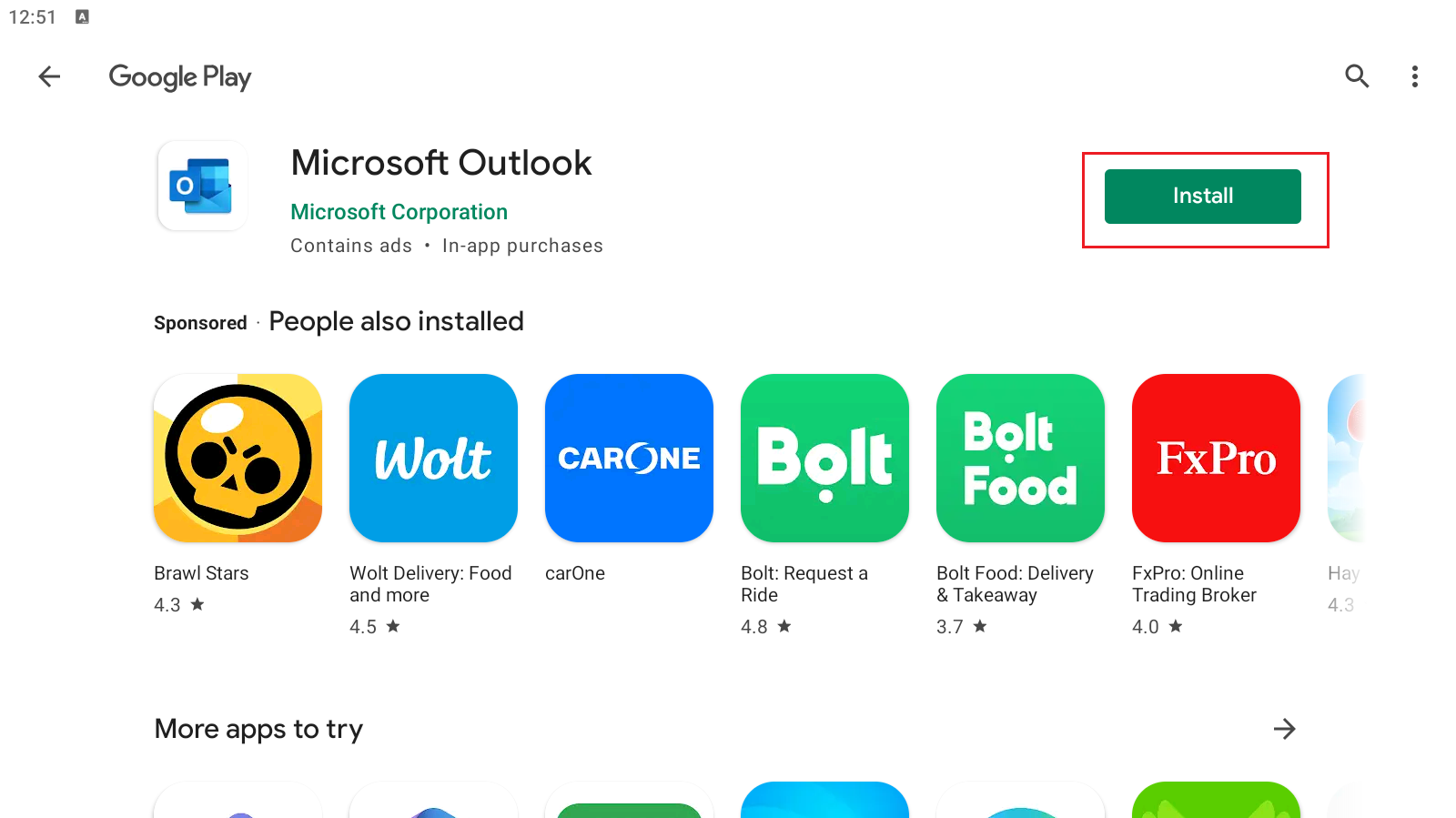 Programėlės atidarymas