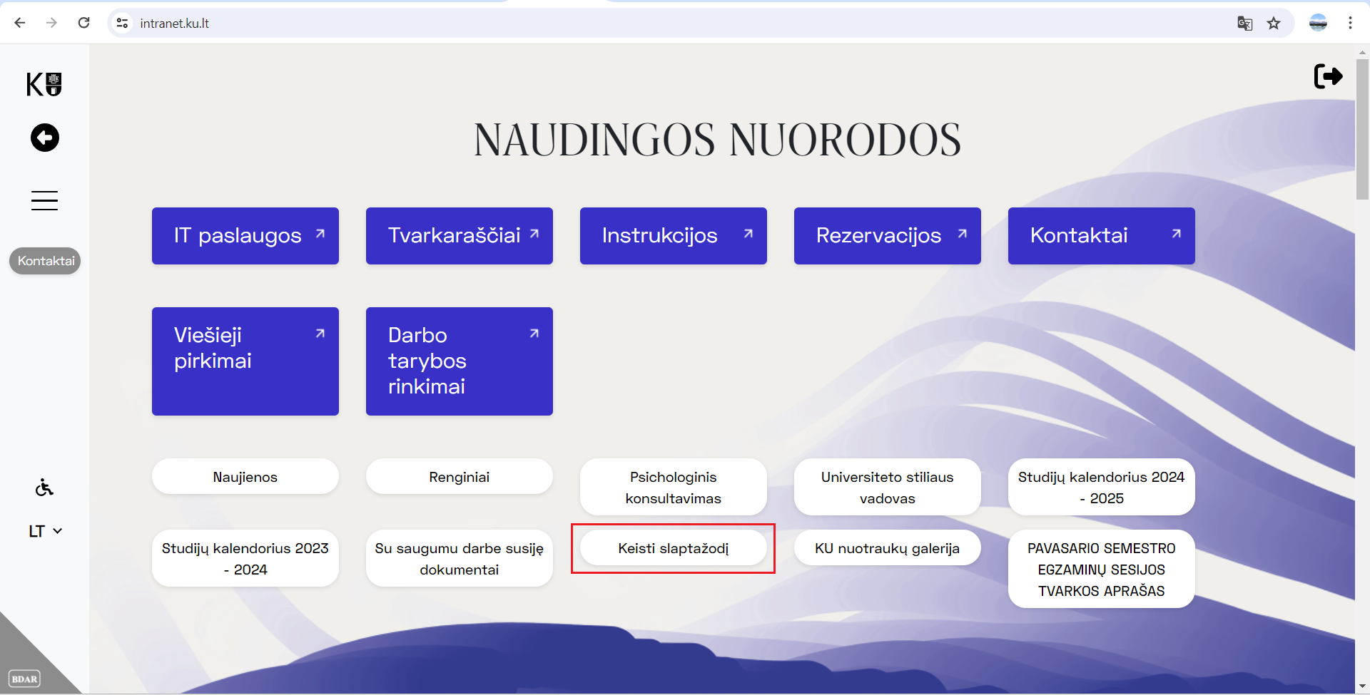 Change Password Button